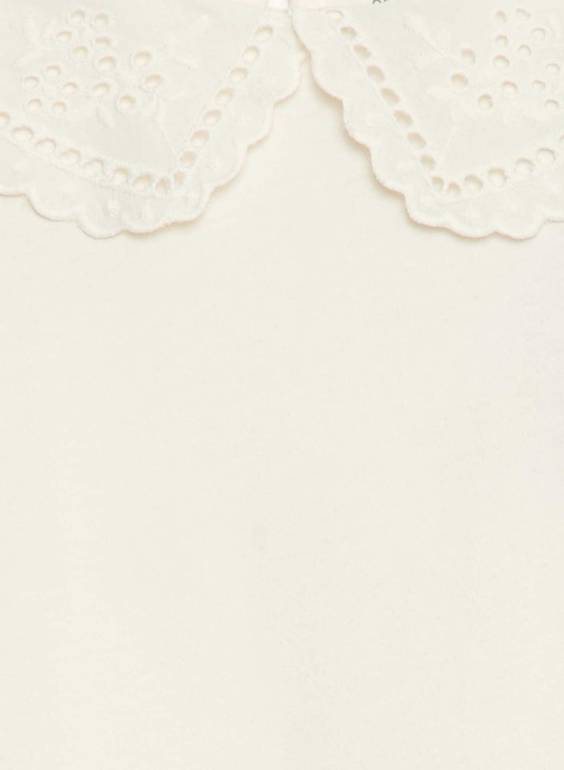 Kiabi Plain T-Shirt In Cotone Con Colletto Ricamato - Image 2